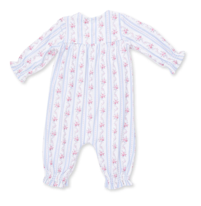Smocked LS Anna Floral Stripe Romper