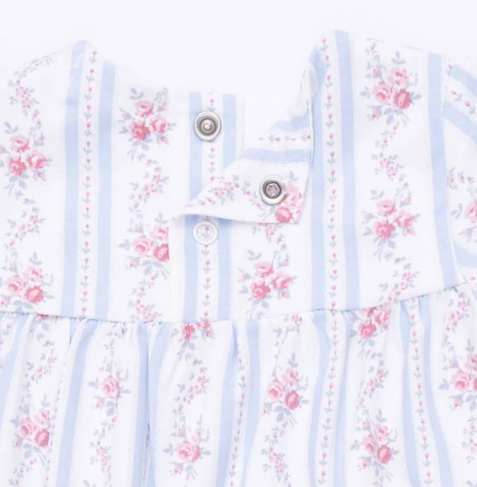 Smocked LS Anna Floral Stripe Romper