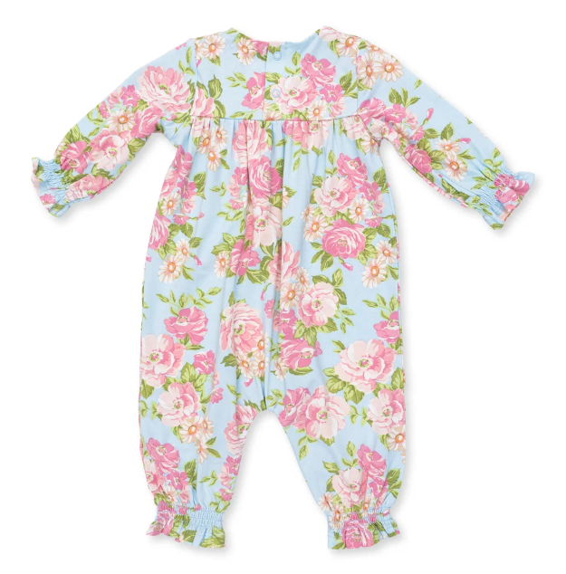 Smocked LS Angeline Floral Romper