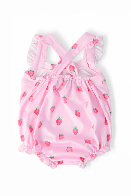 Sweet Strawberries Ruffle Romper