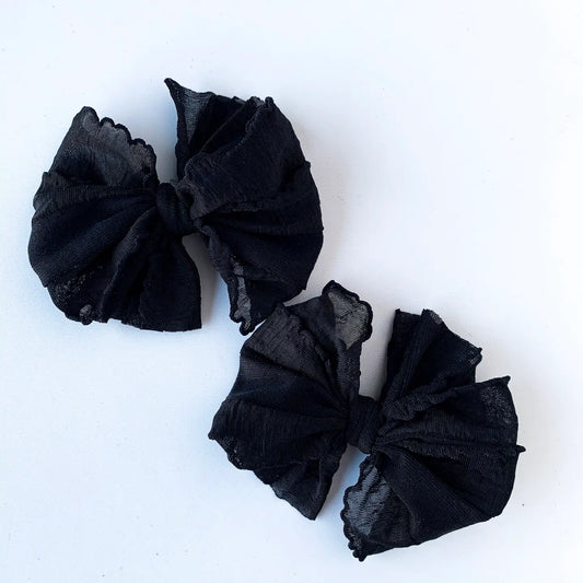 RR Ruffled Clip Set- Black