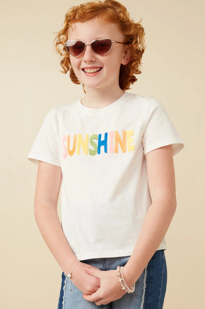 Sunshine Flocked T Shirt- Off White