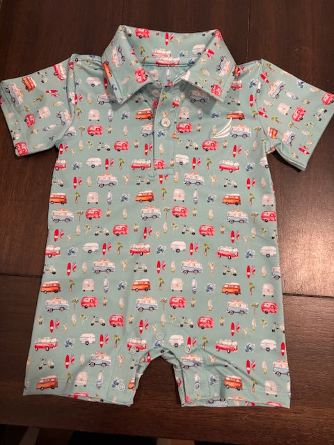 Aqua Beach Polo Romper