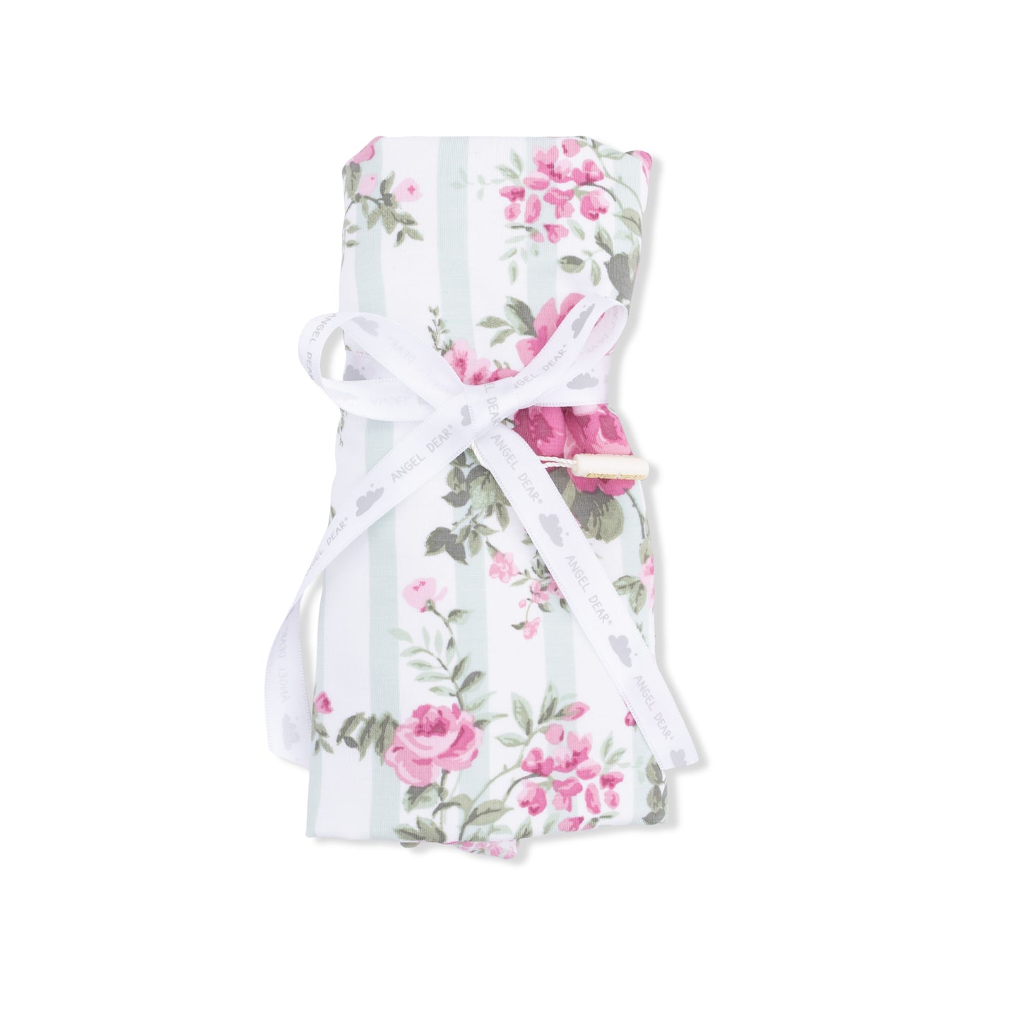 Cabbage Rose Stripe -Ruffle Burp Cloth