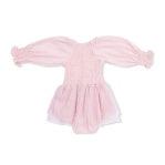 Solid Lotus- Long Sleeve Smocked Bubble w/ Tutu