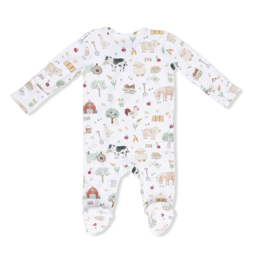 Cute Farm Animals - 2 Way Zipper Footie