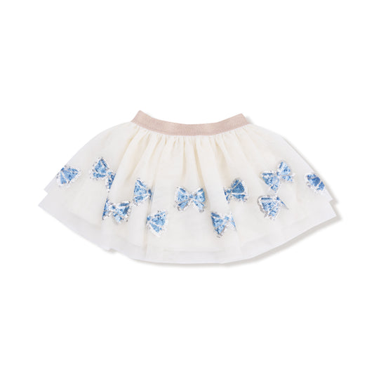 Romi Floral Tutu Skirt- Blue Bow