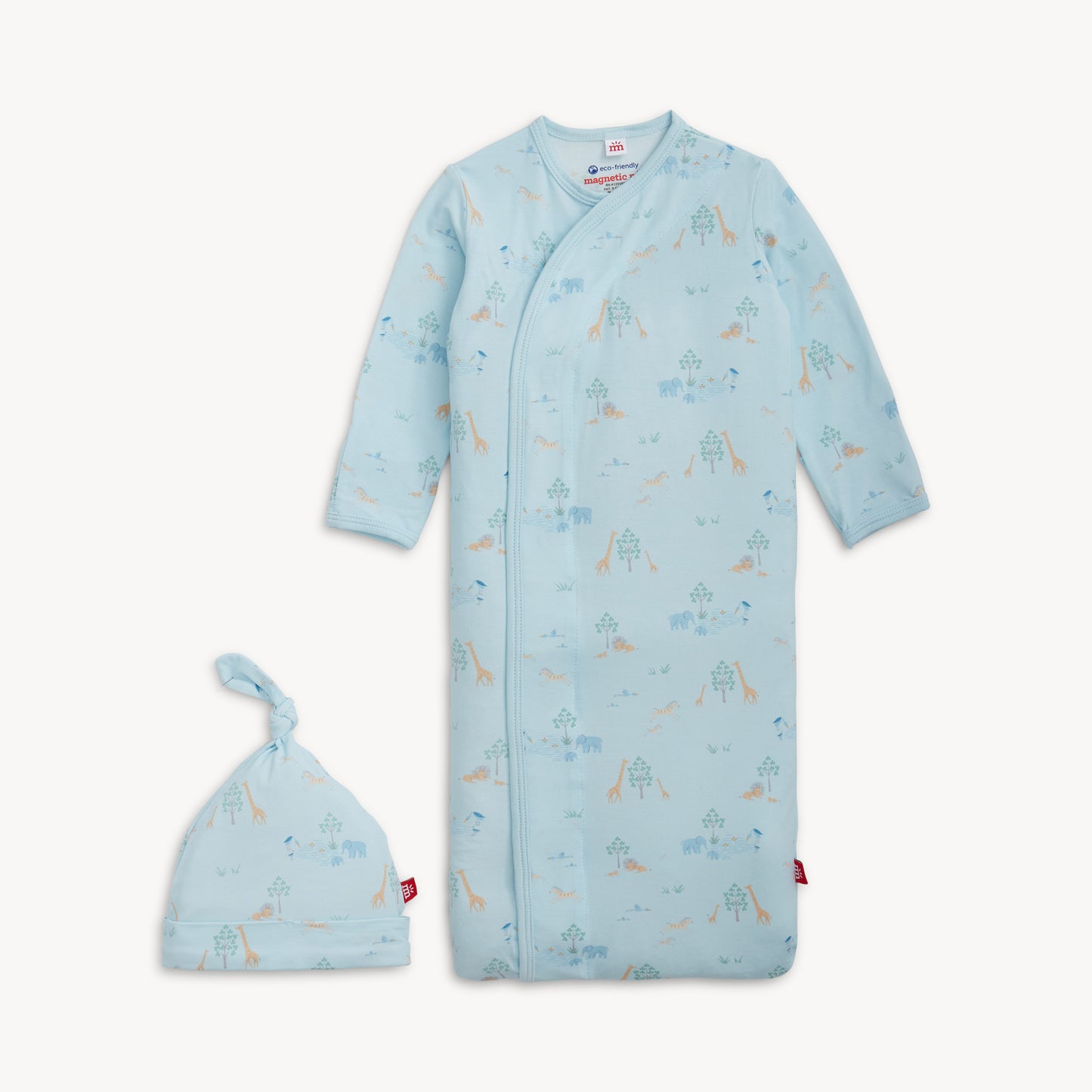 Serene Safari Blue Modal Gown + Hat Set