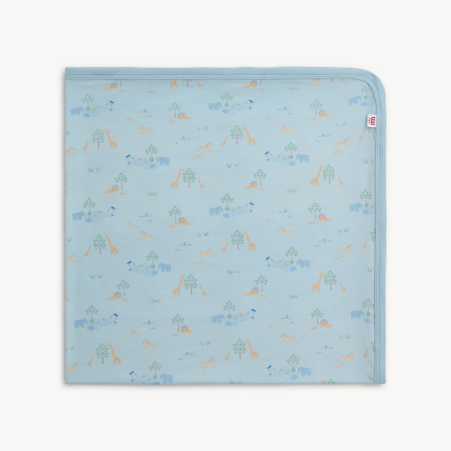 Serene Safari Blue Modal Baby Blanket