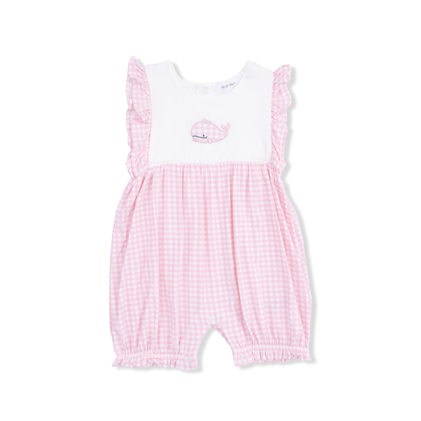 Bubbly Whale With Bow Pink - Ruffle Playsuit