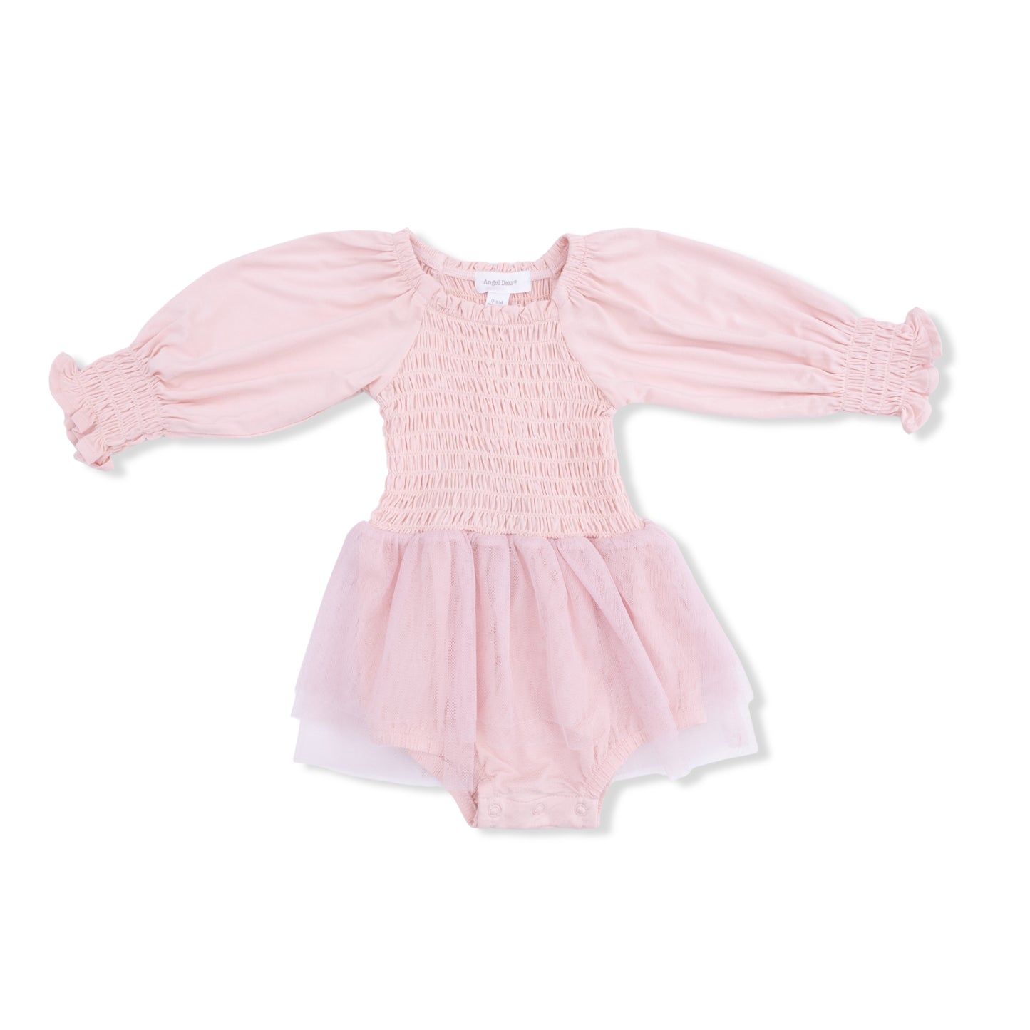 Solid Lotus- Long Sleeve Smocked Bubble w/ Tutu
