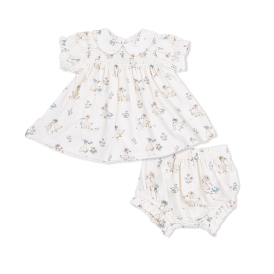 Flower Ducklings- Smocked Dress Set