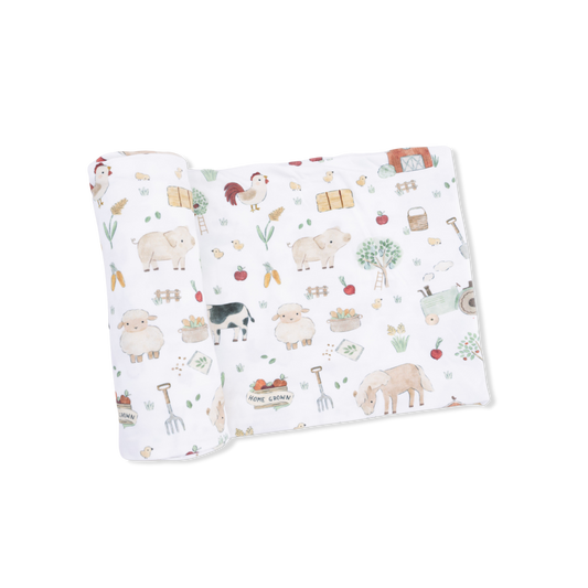Cute Farm Animals- Swaddle Blanket
